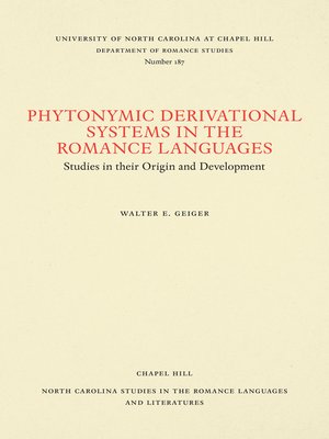 cover image of Phytonymic Derivational Systems in the Romance Languages